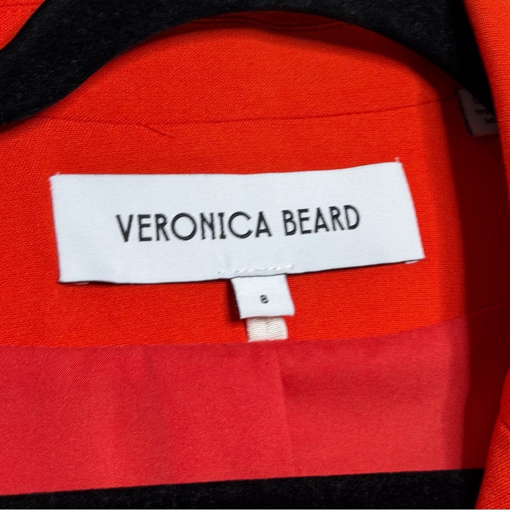 Veronica Beard Crepe Cutaway Dickey Jacket in Flame - Picture 6 of 8